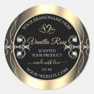 Luxury Jewels Black and Gold Decor Product Labels