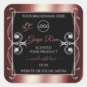 Luxury Jewels Wine Red Black Product Labels Logo