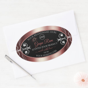Luxury Jewels Wine Red Black Product Labels Logo