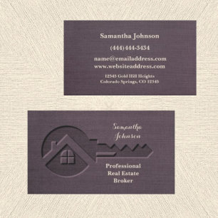 Luxury Key Blueberry Real Estate Business Card