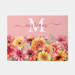 Luxury Kitchen Floor Mat: Gerbera Daisies Door Mat