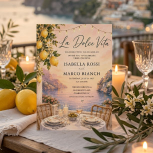 Luxury La Dolce Vita Amalfi Coast Sunset  Invitation
