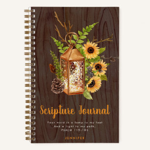 Luxury Lantern & Sunflowers Scripture Journal