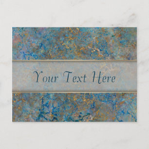 Luxury Lapis Lazuli Blue and Gold Marble Postcard