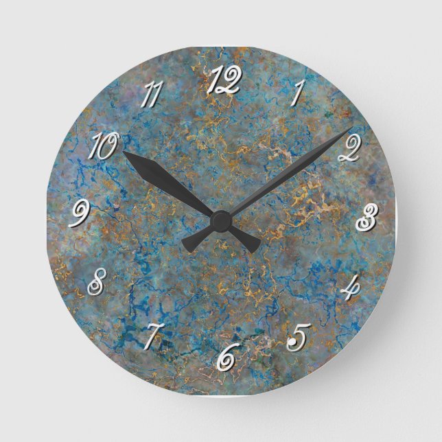 Luxury Lapis Lazuli Marble Round Clock (Front)