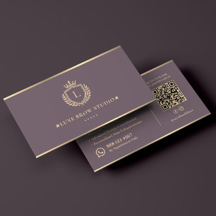 Luxury Lash Brow Artist Crest Dusty Mauve Business Card