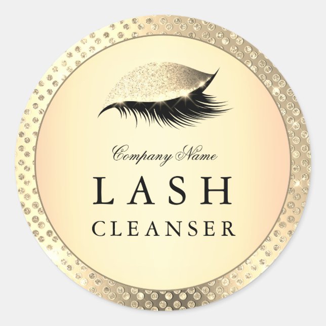 Luxury Lash Cleanser Gold Beauty Product Label (Front)