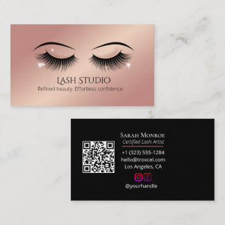 Luxury Lash Design with QR code Business Card
