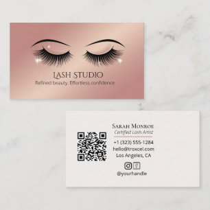 Luxury Lash Design with QR code Business Card