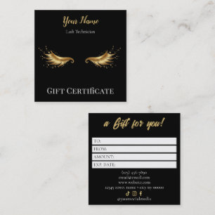 Luxury Lash Technician Gift Certificate Card