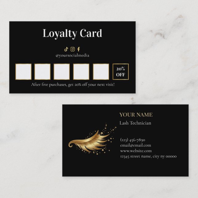 Luxury Lash Technician Loyalty Card (Front/Back)