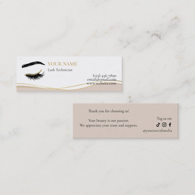Luxury Lash Technician Thank you Card (Front/Back)