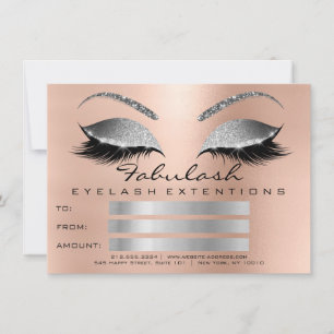 Luxury Lashes Pink Silver Makeup Certificate Gift
