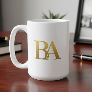 Luxury Law Firm Monogram Coffee Mug   Navy & Gold