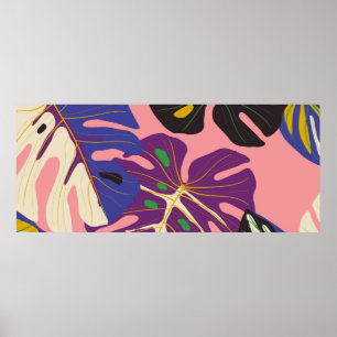 Luxury leaf art deco wallpaper. Nature background. Poster