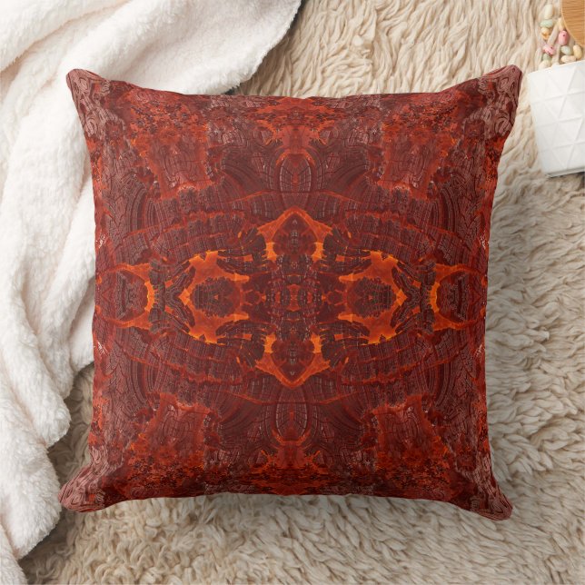 Luxury Leather Textured Golden Brown Pattern Cushion (Blanket)