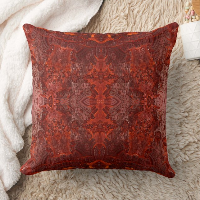 Luxury Leather Textured Golden Brown Pattern Cushion (Blanket)