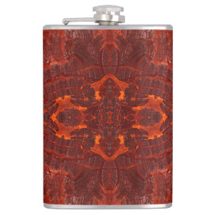 Luxury Leather Textured Golden Brown Pattern Hip Flask