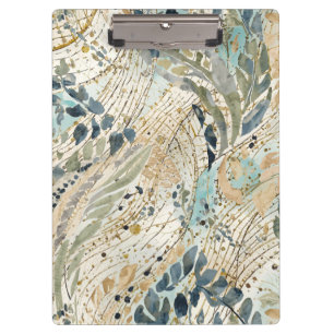 Luxury Leaves Pattern with Gold, Sage, Beige Color Clipboard