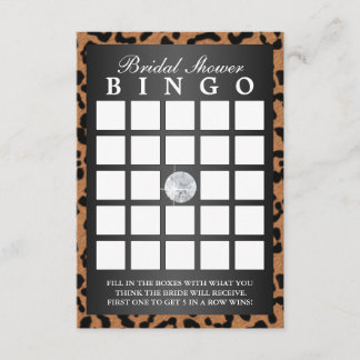 Luxury Leopard Print Bridal Shower Bingo Cards
