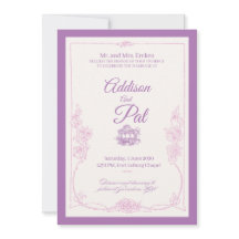 Luxury Light Purple wedding invitation
