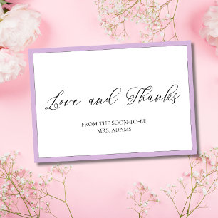 Luxury Lilac Border Love & Thanks You Card