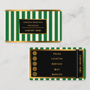 Luxury Linen Modern Green Gold Texture Collection Business Card