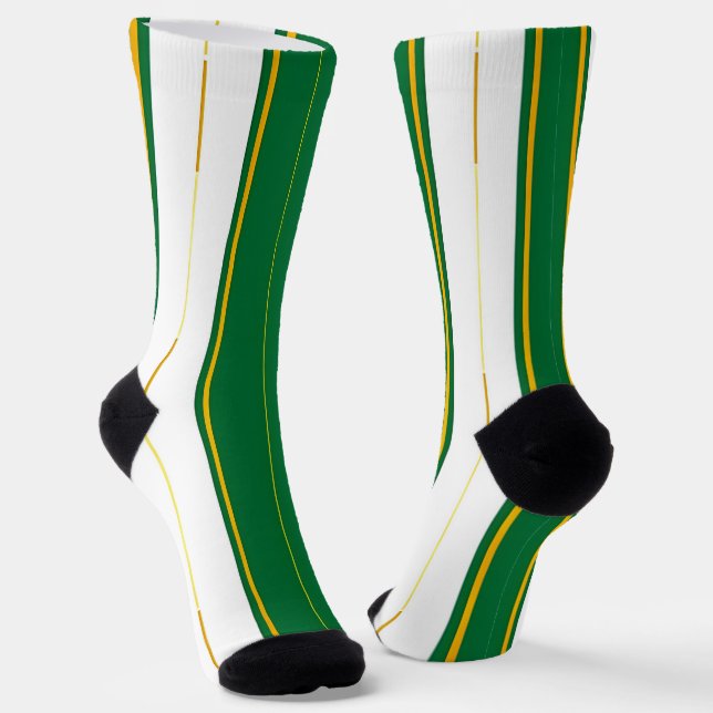 Luxury Linen Modern Green Gold Texture Collection Socks (Angled)