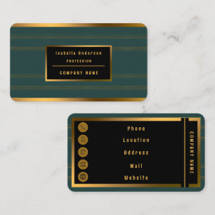 Luxury Linen Popular Green Gold Texture Collection Business Card