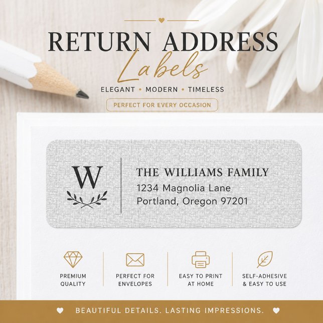 Luxury Linen Texture Return Address Labels (Creator Uploaded)