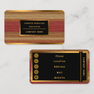 Luxury Linen Trendy Burgundy Gold Collection Business Card