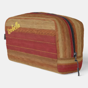 Luxury Linen Trendy Burgundy Gold Collection Dopp Kit
