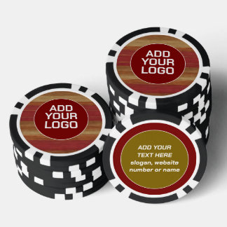Luxury Linen Trendy Burgundy Gold Collection Poker Chips