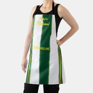 Luxury Linen Trendy Green Gold Texture Collection Apron