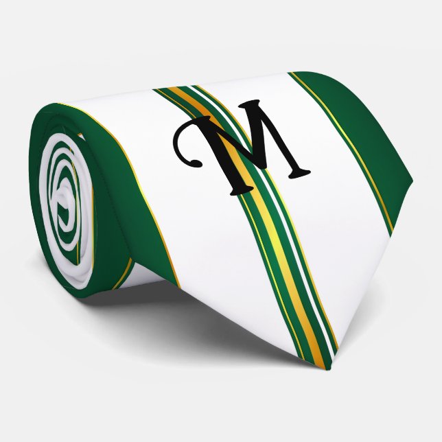 Luxury Linen Trendy Green Gold Texture Collection Tie (Rolled)