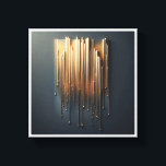 Luxury Liquid Gold Drips - Modern Metallic Rain Ab Canvas Print<br><div class="desc">A stunning contemporary abstract featuring elongated, vertical drips of molten liquid gold falling against a deep slate background. The design incorporates shimmering gold dust and a 3D metallic effect, creating a sense of luxury and sophisticated movement. Ideal for executive offices, high-end corridors, or as a chic statement piece in modern...</div>