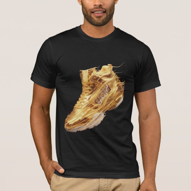 Luxury Liquid Gold Sneaker - Urban Streetwear Art T-Shirt (Front)