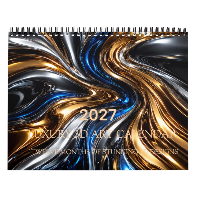 Luxury Liquid Metal 3D 2027 Calendar (Cover)