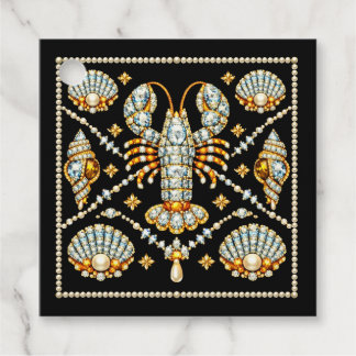 Luxury Lobster Bejewelled Patterned Design Diamond Favour Tags