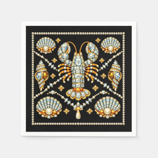 Luxury Lobster Bejewelled Patterned Design Diamond Napkin