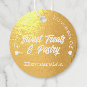 Luxury Logo Company Name Template Hearts Golden Favour Tags