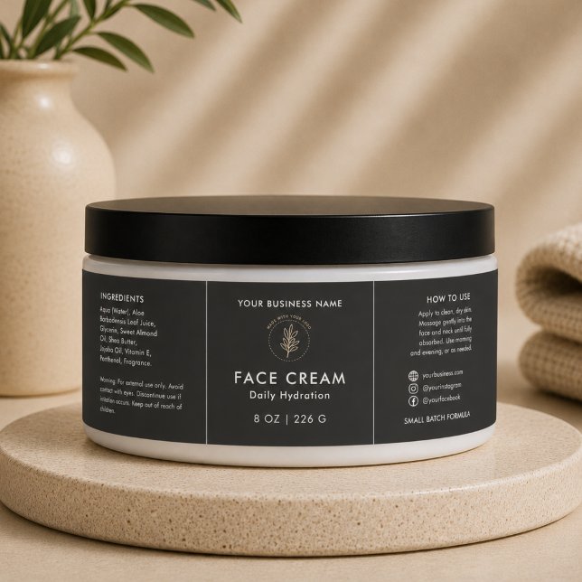 Luxury Logo Face Cream Jar Cosmetic Label (Creator Uploaded)