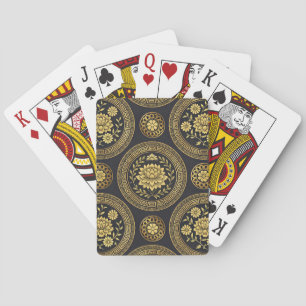 Luxury Lotus Mandala Gold Emblem Playing Cards