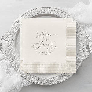 Luxury “Love Is Sweet” Wedding Napkin