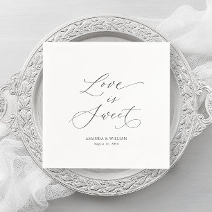Luxury “Love Is Sweet” Wedding Napkin