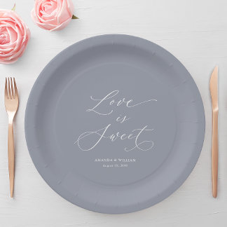 Luxury “Love Is Sweet” Wedding Paper Plate