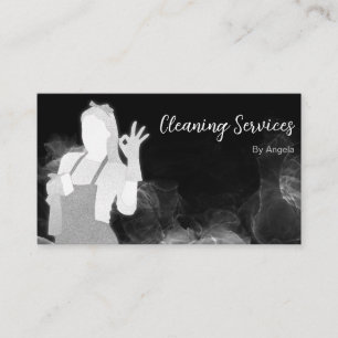 Luxury Maid Cleaning Services Janitorial Glitter Business Card