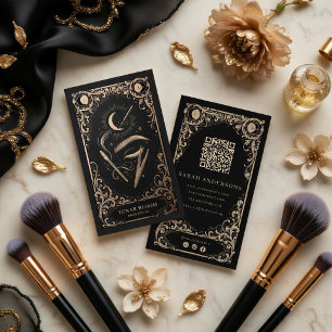 Luxury Makeup Artist   Vintage Celestial  Business Card