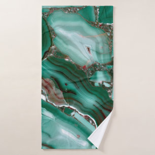 Luxury Malachite Gemstone Agate Marble Bath Towel Set