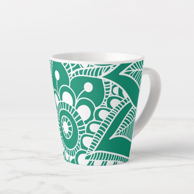 Luxury Mandala 48 Latte Mug (Right Angle)